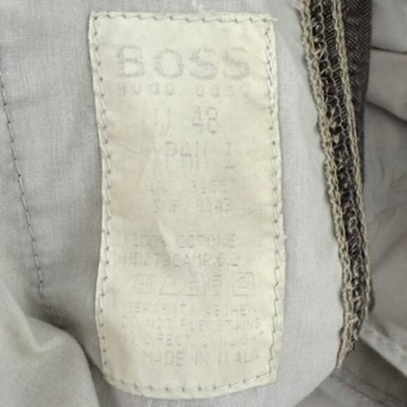 Boss Hugo Boss Relaxed Trouser Pants in Gray Stripes 100% Cotton, Size 32x34 / M - Picture 12 of 12